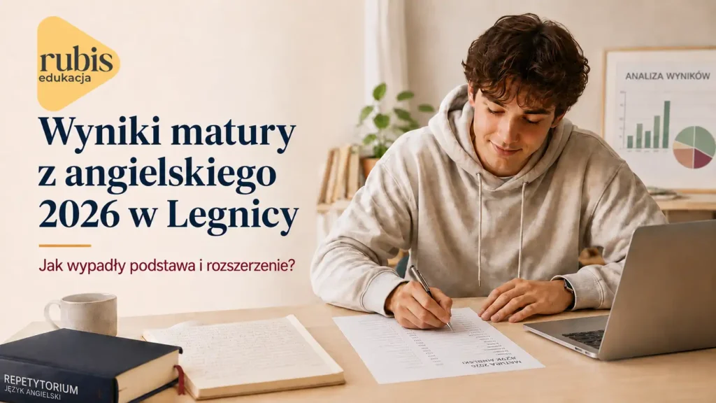 Wyniki matury z angielskiego 2026 w Legnicy – uczeń pracujący z arkuszem